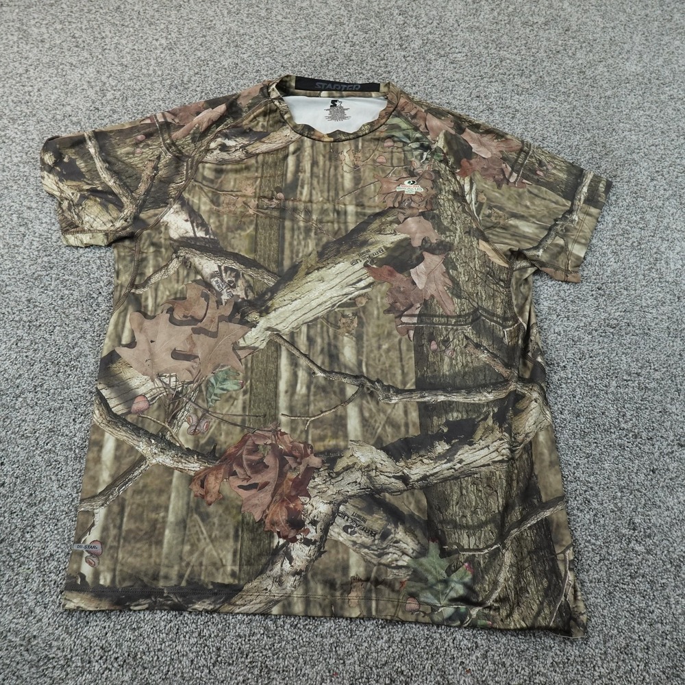 Starter Shirt Mens 3XL Brown Mossy Oak Breakup Infinity Camo Hunting Tee Stretch